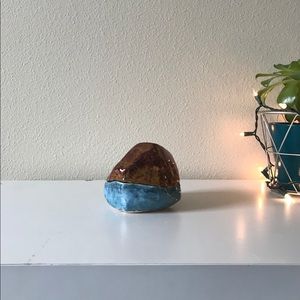 Brown and blue ceramic